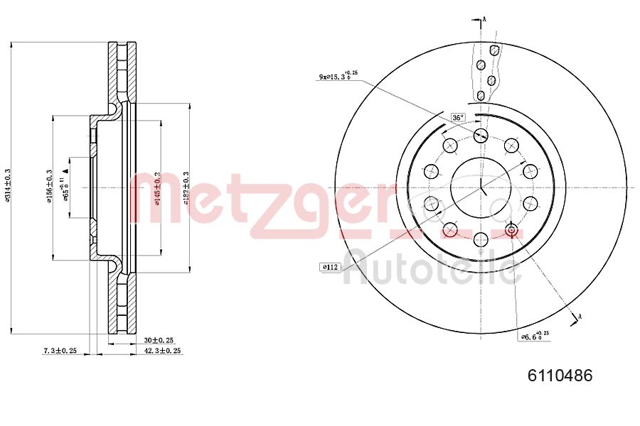 METZGER Első féktárcsa 6110486_METZ