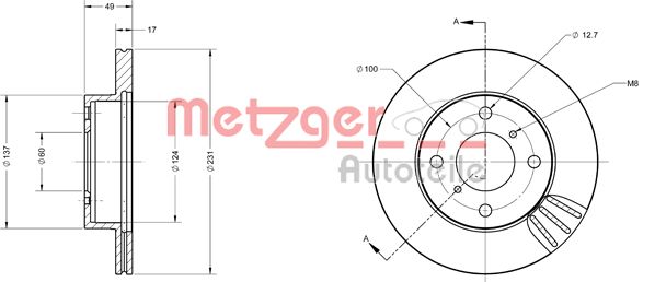 METZGER Első féktárcsa 6110500_METZ