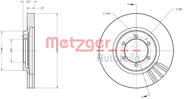 METZGER 6110508_METZ Első féktárcsa