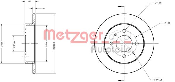 METZGER Hátsó féktárcsa 6110509_METZ