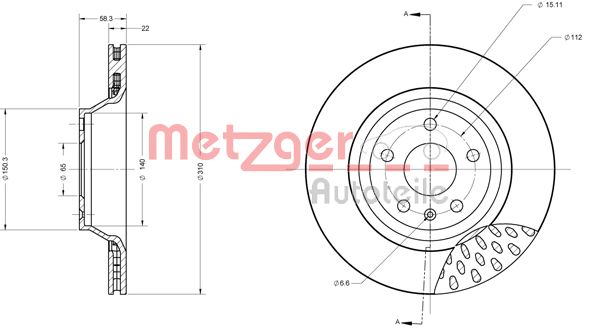 METZGER Hátsó féktárcsa 6110512_METZ