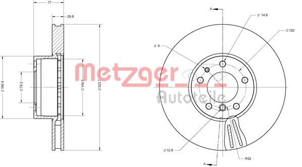 METZGER Első féktárcsa 6110522_METZ