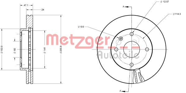 METZGER Első féktárcsa 6110525_METZ