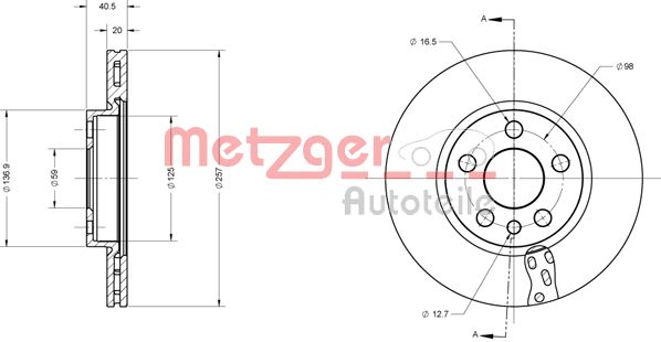 METZGER Első féktárcsa 6110528_METZ