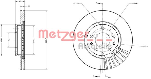 METZGER Első féktárcsa 6110541_METZ