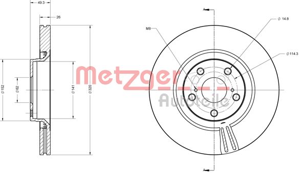 METZGER Első féktárcsa 6110542_METZ