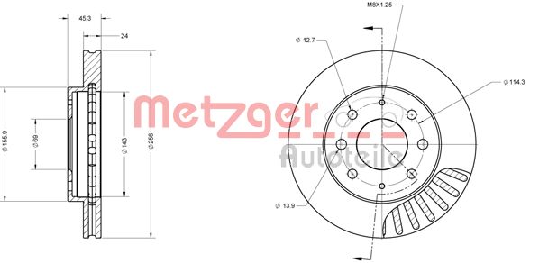 METZGER Első féktárcsa 6110546_METZ