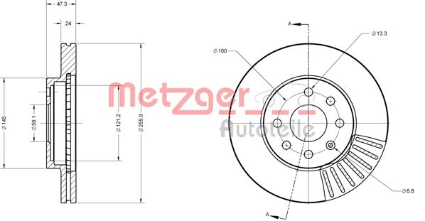 METZGER Első féktárcsa 6110547_METZ