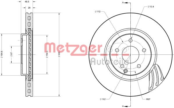 METZGER Első féktárcsa 6110553_METZ