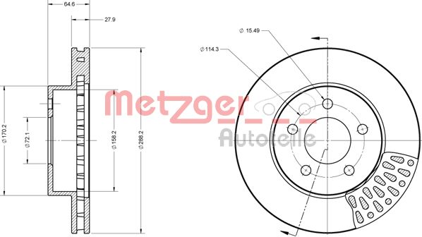 METZGER Első féktárcsa 6110560_METZ