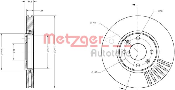 METZGER Első féktárcsa 6110562_METZ