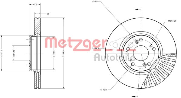 METZGER Első féktárcsa 6110572_METZ