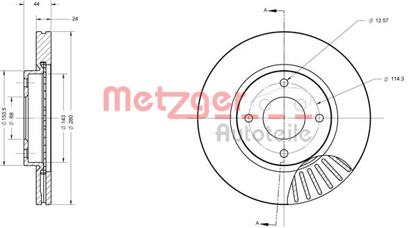 METZGER Első féktárcsa 6110578_METZ