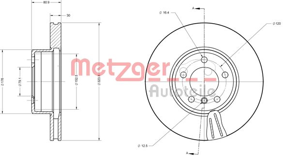 METZGER Első féktárcsa 6110597_METZ