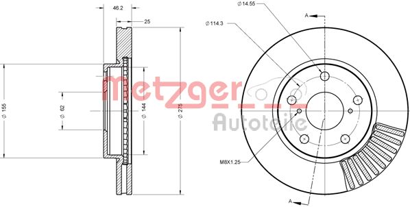 METZGER Első féktárcsa 6110611_METZ