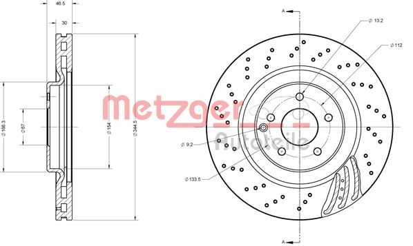 METZGER Első féktárcsa 6110614_METZ