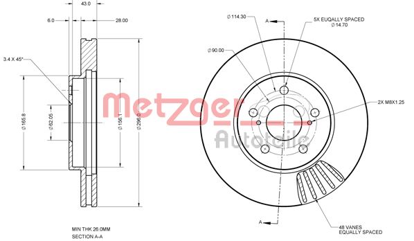 METZGER Első féktárcsa 6110623_METZ