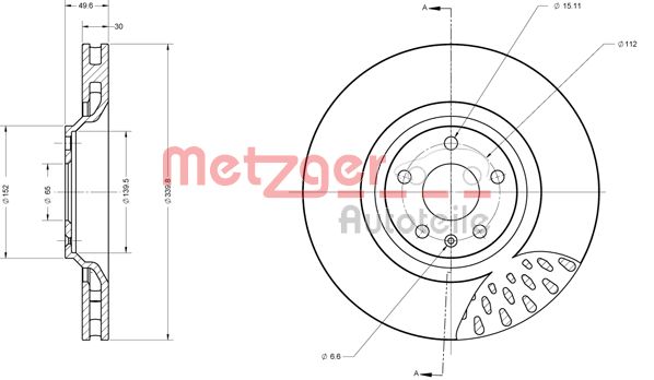 METZGER Első féktárcsa 6110631_METZ