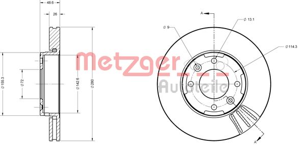 METZGER Első féktárcsa 6110636_METZ