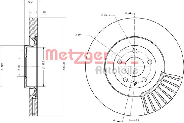 METZGER Első féktárcsa 6110669_METZ