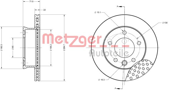 METZGER Első féktárcsa 6110676_METZ