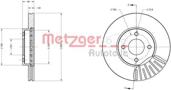 METZGER Első féktárcsa 6110680_METZ