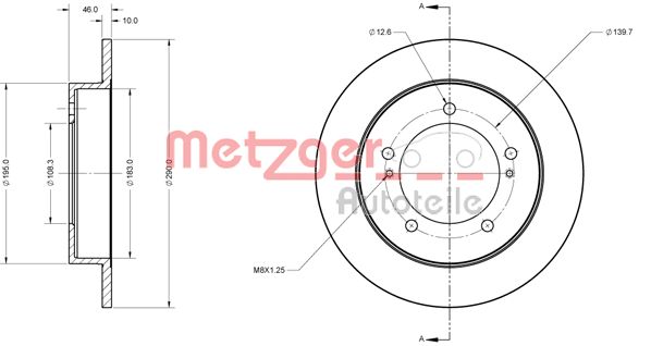 METZGER Első féktárcsa 6110685_METZ