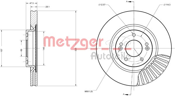 METZGER Első féktárcsa 6110695_METZ