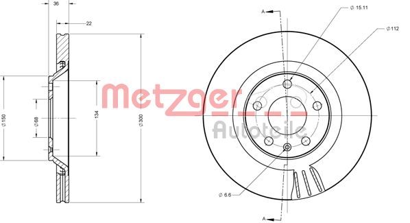 METZGER Hátsó féktárcsa 6110697_METZ