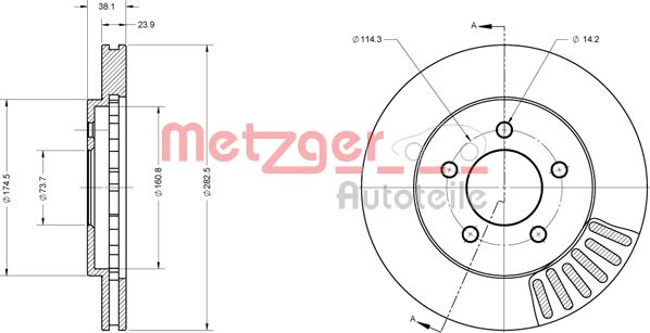 METZGER Első féktárcsa 6110708_METZ