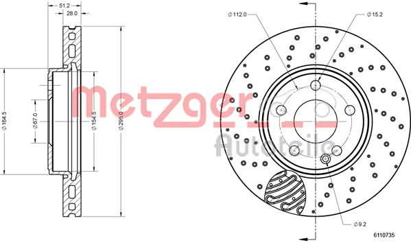 METZGER Első féktárcsa 6110735_METZ