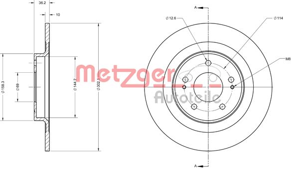 METZGER Hátsó féktárcsa 6110741_METZ