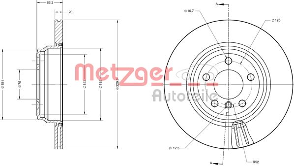 METZGER Hátsó féktárcsa 6110742_METZ