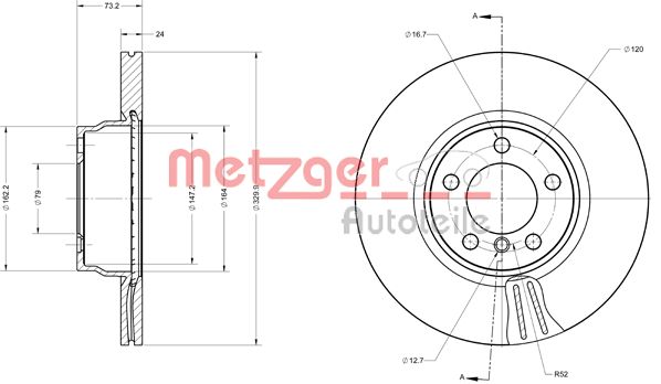 METZGER Első féktárcsa 6110743_METZ