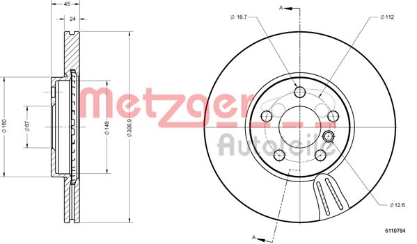 METZGER Első féktárcsa 6110784_METZ