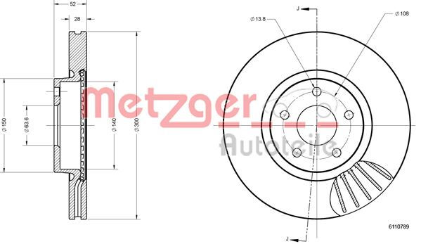 METZGER Első féktárcsa 6110789_METZ