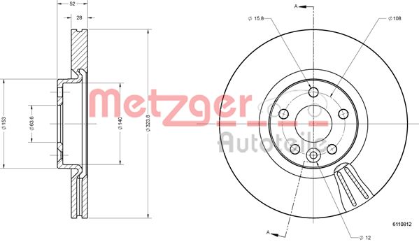 METZGER Első féktárcsa 6110812_METZ