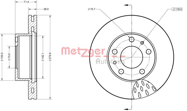 METZGER Első féktárcsa 6110851_METZ