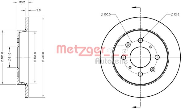 METZGER Hátsó féktárcsa 6110857_METZ