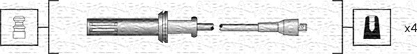 MAGNETI MARELLI Gyújtókábel készlet MSK1054_MM