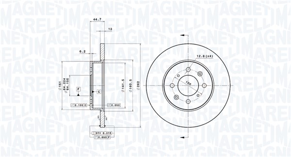 MAGNETI MARELLI Első féktárcsa DF0145_MM