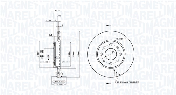 MAGNETI MARELLI Első féktárcsa DF0237_MM