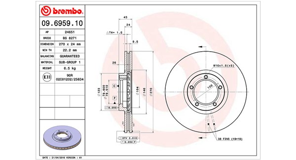 MAGNETI MARELLI Féktárcsa, mind DF0259_MM