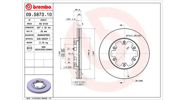 MAGNETI MARELLI Féktárcsa, mind DF0348_MM