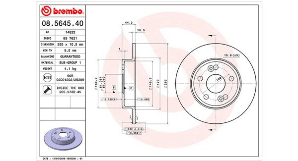 MAGNETI MARELLI Féktárcsa, mind DF0438_MM