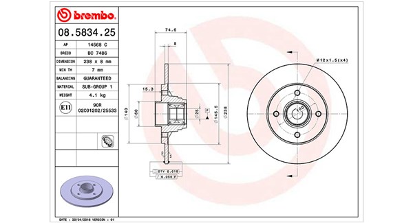 MAGNETI MARELLI Féktárcsa, mind DF0533_MM