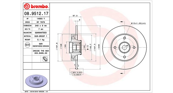 MAGNETI MARELLI Féktárcsa, mind DF0565_MM