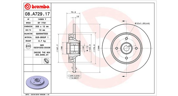 MAGNETI MARELLI Féktárcsa, mind DF1057_MM