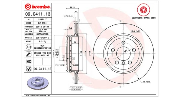 MAGNETI MARELLI Féktárcsa, mind DFC1315_MM