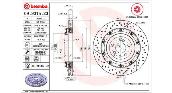 MAGNETI MARELLI Féktárcsa, mind DFF1287_MM